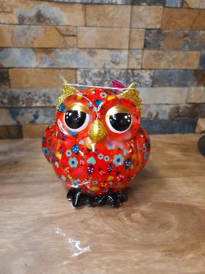 POMME PIDOU HIBOU OLIVE ROUGE PM MOTIF COCCINELLES ET FLEURS 