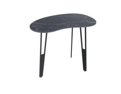 BOUT DE CANAPE SILVERSTONE MARBRE MARQUINA PIEDS AJOURES 