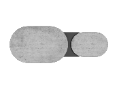 TABLE BASSE IKARIA  AVEC ROULETTES CERAMIQUE SILVER