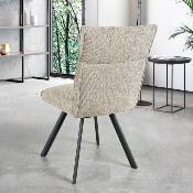CHAISE ARTHEMIS BEIGE PIEDS METAL