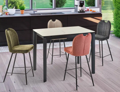 TABLE DE REPAS JAMES CERAMIQUE BLANC MARBRE 120x90x90cm