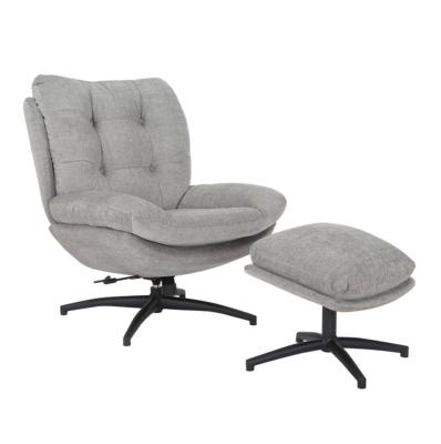 FAUTEUIL OTTA GRIS TAUPE PIVOTANT + REPOSE PIED GRIS TAUPE 