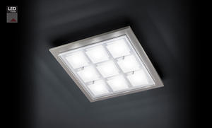 GROSSMANN PLAFONNIER DOMINO LED 9L ACIER MAT 