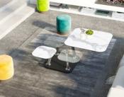 TABLE BASSE QUATTRO CERAMIQUE MARBRE BLANC 