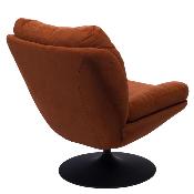 Fauteuil Marjorie - Tissu Orange & Pied Noir