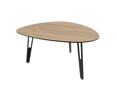 TABLE BASSE GALET CERAMIQUE CHENE CLAIR PIEDS AJOURES