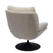 Fauteuil Marjorie - Tissu Beige & Pied Noir