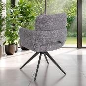 CHAISE CECILE AVEC ACCOUDOIRS GRIS PERLE