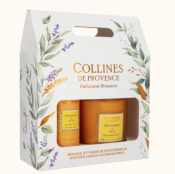 COLLINES DE PROVENCE COFFRET BOUGIE 180g ET PARFUM D'INTERIEUR MANDARINE et YUZU 