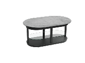 TABLE BASSE IKARIA  AVEC ROULETTES CERAMIQUE SILVER