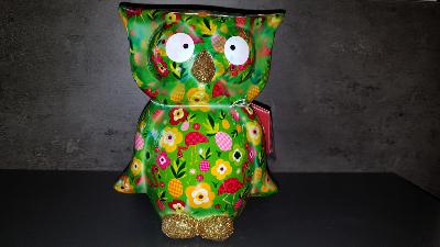 POMME PIDOU HIBOU BO VERT PM MOTIF FLEURS ET FLAMANTS