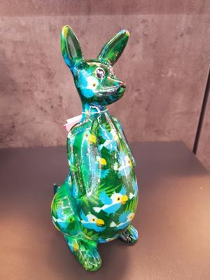 POMME PIDOU KANGOUROU LUCY VERT PM MOTIF PERROQUETS