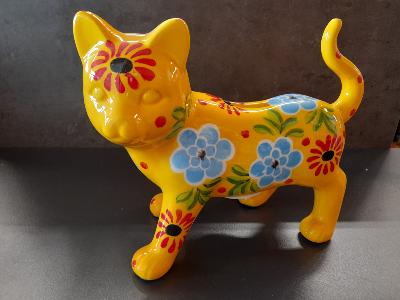 POMME PIDOU CHAT ALFIE JAUNE MOTIF FLEURS COLLECTION STUDIO DESIGN