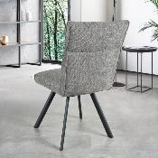 CHAISE ARTHEMIS GRIS PERLE PIEDS METAL