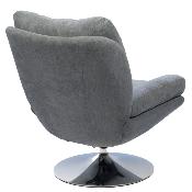 Fauteuil Marjorie - Tissu Gris Clair & Pied Chromé