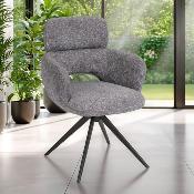 CHAISE CECILE AVEC ACCOUDOIRS GRIS PERLE
