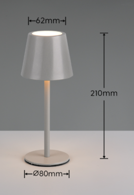 LAMPE DE TABLE RECHARGEABLE DIAZ GRISE