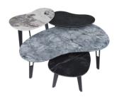 BOUT DE CANAPE SILVERSTONE MARBRE ONYX BLEU PIEDS PLEINS 