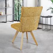 CHAISE ARTHEMIS JAUNE PIEDS BOIS