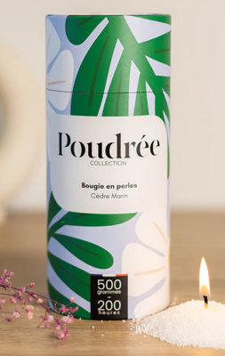 POUDREE BOUGIE EN PERLES DE CIRE CEDRE MARIN 500gr