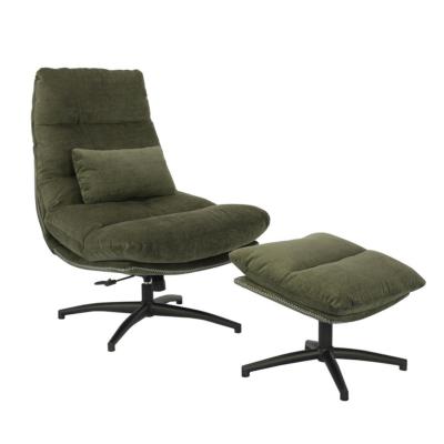 FAUTEUIL BERGEN VERT  PIVOTANT + REPOSE PIED VERT