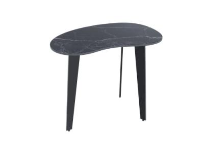 BOUT DE CANAPE SILVERSTONE MARBRE MARQUINA PIEDS PLEINS 