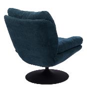 Fauteuil Marjorie - Tissu Bleu & Pied Noir