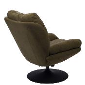 Fauteuil Marjorie - Tissu Kaki & Pied Noir