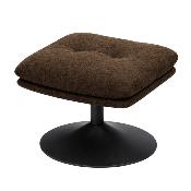 Repose-Pieds Marjorie - Tissu Chenille Marron & Pied Noir