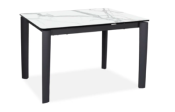 TABLE DE REPAS LINO EN CERAMIQUE BLANC MARBRE  120x80X76cm