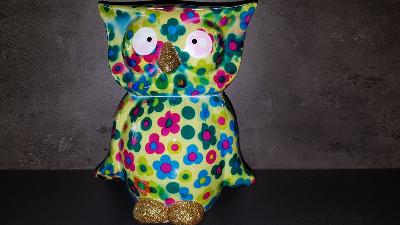 POMME PIDOU HIBOU BO VERT  PM MOTIF PETITES FLEURS