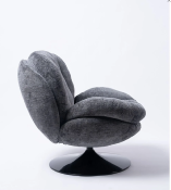 FAUTEUIL MEMENTO GRIS PIVOTANT PIED NOIR