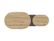 TABLE BASSE IKARIA  AVEC ROULETTES CERAMIQUE CHENE CLAIR