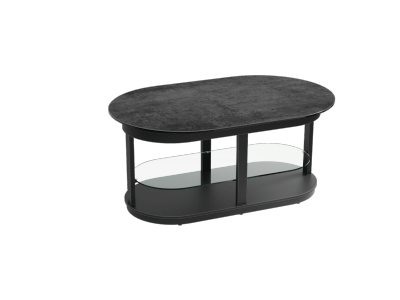 TABLE BASSE IKARIA  AVEC ROULETTES CERAMIQUE TITANE