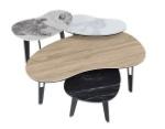 TABLE BASSE SILVERSTONE CERAMIQUE CHENE CLAIR PIEDS PLEINS 