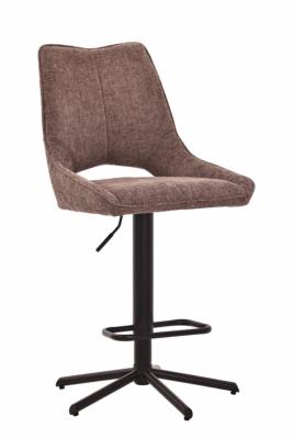 CHAISE DE BAR STORMY TAUPE PIVOTANTE SUR PISTON 