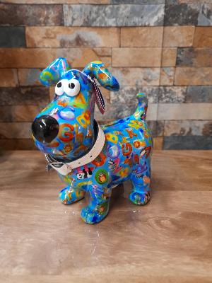 POMME PIDOU CHIEN HUGO BLEU PM MOTIF ALPHABET 