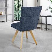 CHAISE ARTHEMIS BLEU PIEDS BOIS