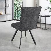 CHAISE ARTHEMIS ANTHRACITE PIEDS METAL