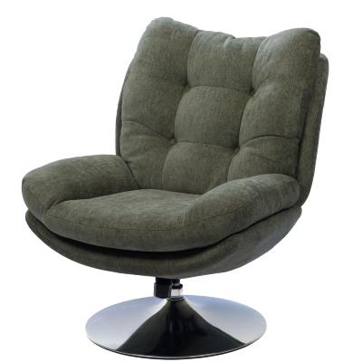 Fauteuil Marjorie - Tissu Vert & Pied Chromé