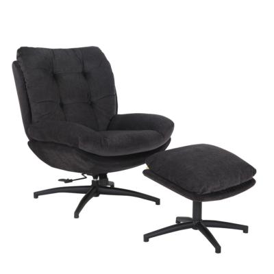 FAUTEUIL OTTA NOIR MARRON  PIVOTANT + REPOSE PIED NOIR MARRON