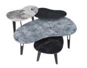 TABLE BASSE SILVERSTONE MARBRE MARQUINA PIEDS AJOURES 