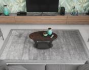 TABLE BASSE OVALIA CERAMIQUE ACIER