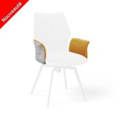 CHAISE PALOMA AVEC ACCOUDOIRS  JAUNE MOUTARDE