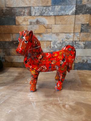 POMME PIDOU CHEVAL JOY ROUGE PM MOTIF CIRQUE 