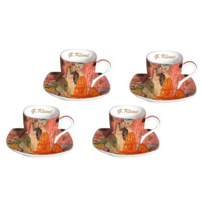 4 TASSES A CAFE + 4 SOUS TASSES LES AMIES DE G.KLIMT