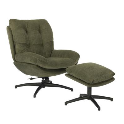 FAUTEUIL OTTA VERT  PIVOTANT + REPOSE PIED VERT