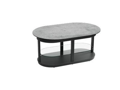 TABLE BASSE IKARIA  AVEC ROULETTES CERAMIQUE SILVER