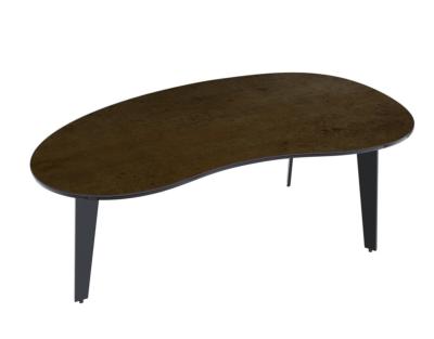 TABLE BASSE SILVERSTONE CERAMIQUE ACIER PIEDS PLEINS