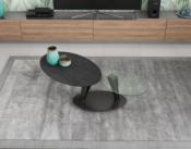 TABLE BASSE OVALIA CERAMIQUE TITANE